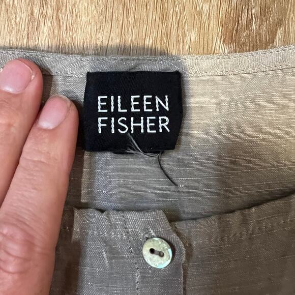 EILEEN FISHER Women's Silk Blend Button Shirt In Gray - Picture 4 of 6